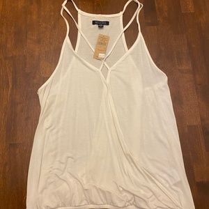 White strappy deep-v AE soft & sexy tank top